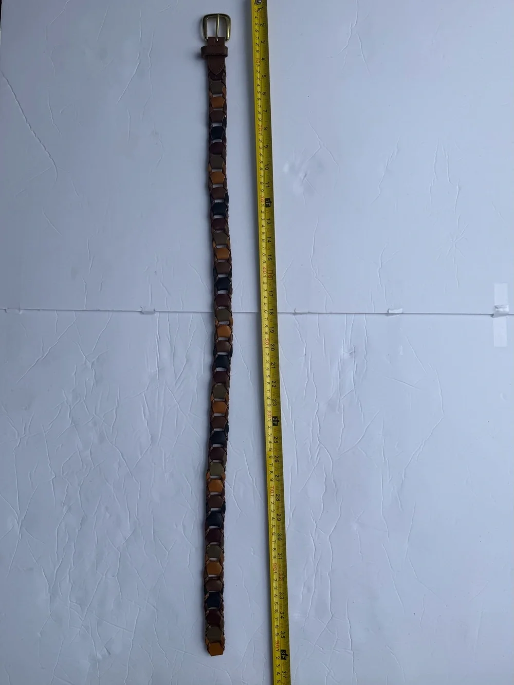 Braided Leather Belt in Brown and Tan